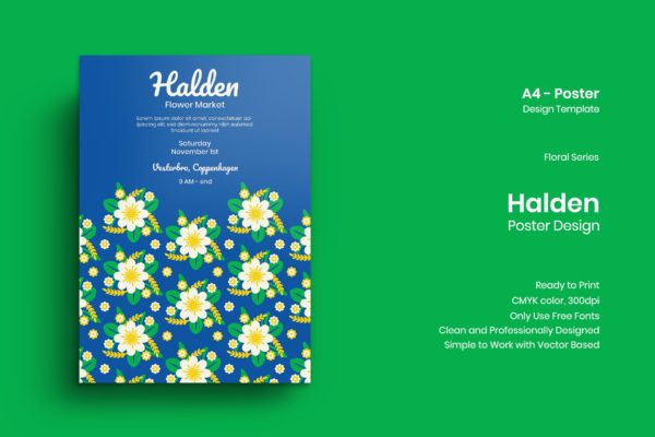 花市赏花主题活动海报设计模板 Halden Poster Design