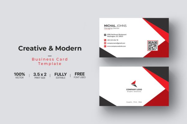 现代创意设计风格企业名片模板 Business Card
