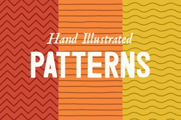 手绘风格线条图案背景纹理 Hand Illustrated Line Patterns