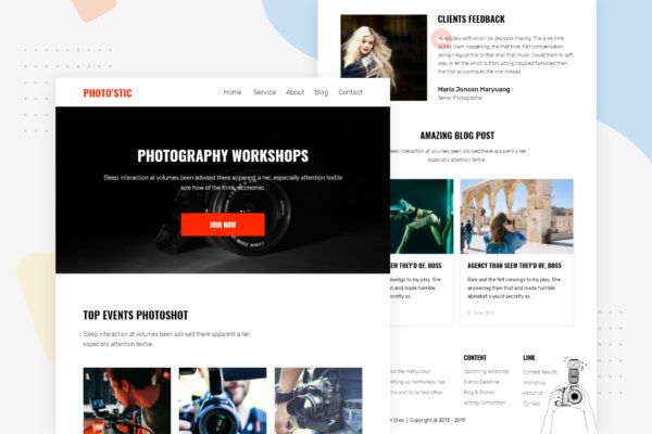 摄影工作室宣传推广EDM邮件模板16素材网精选 Photography Workshop &#8211; Email Newsletter