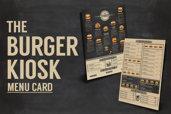 汉堡店点餐菜单设计模板 Burger Kiosk Menu
