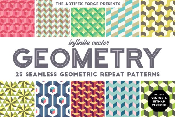 无限延伸图形矢量纹理 Infinite Vector Geometry Patterns