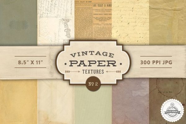 复古纸张图案纹理 Vintage Paper Textures &#8211; No. 2