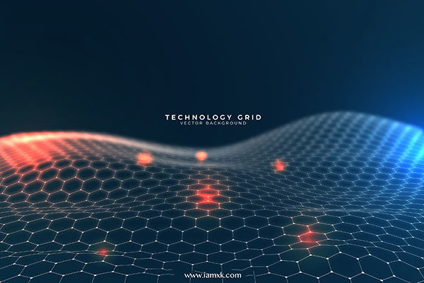 抽象科技网格背景 Abstract background with technology grid