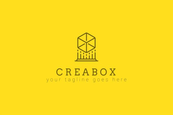 创意盒子图形抽象Logo设计普贤居精