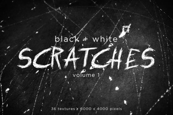 黑白划痕破损做旧风格背景纹理Vol.1 Black and White Scratches Textures Volume 1