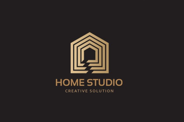家庭工作室图形Logo设计模板 Home Studios