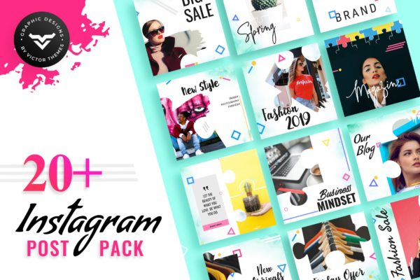 20+创意设计Instagram文章贴图设计模板16图库精选 Creative Instagram Post Templates
