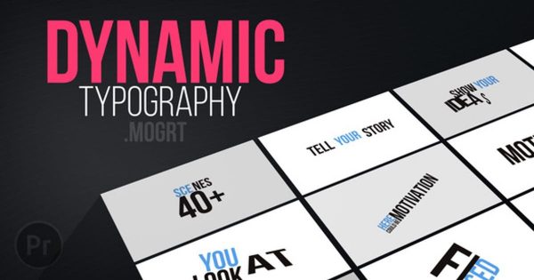 40种视频动态字幕16图库精选PR模板 Dynamic Typography | Mogrt