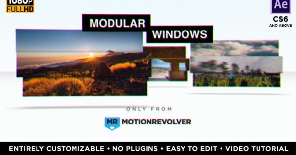 窗口动画特效企业产品服务演示普贤居精选AE模板 Modular Windows Slideshow Presentation