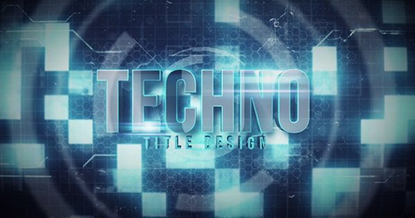 3D文本闪亮特效logo演示素材天下精选AE模板 Techno Title