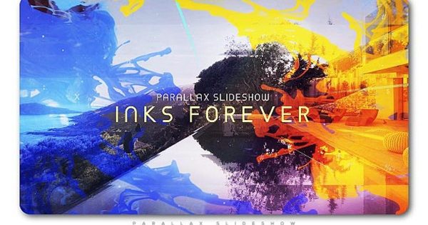 多彩墨水飞溅视差效果特效幻灯片素材天下精选AE模板素材 Inks Forever Parallax Slideshow