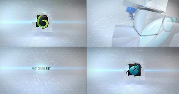3D亮光立体方块企业logo演示16图库精选AE模板 Clean Cubes Logo Reveal
