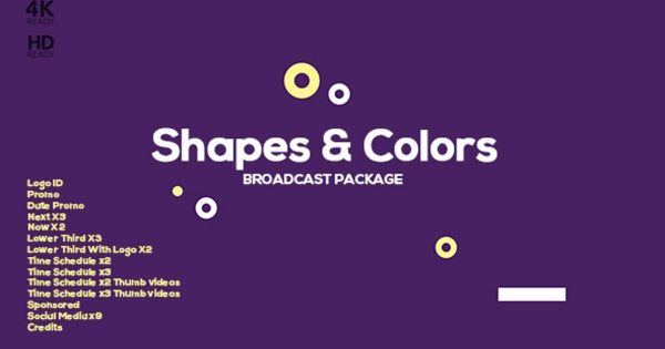 颜色&amp;图形动画特效视频包装AE素材 Shapes and Colors Broadcast Package