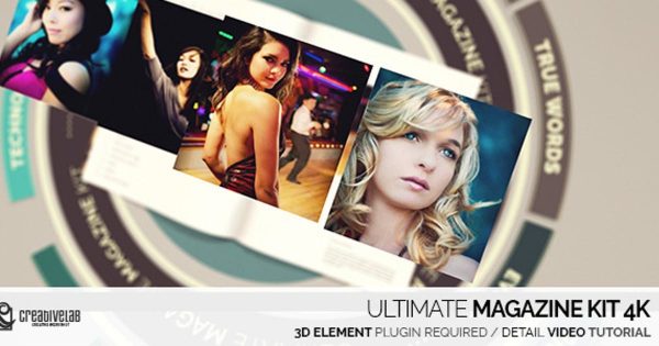 时尚杂志样式16设计素材网精选AE模板 Ultimate Magazine Kit 4K