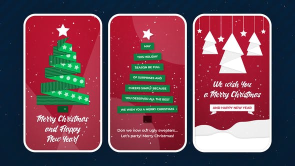Instagram社交媒体品牌故事动画视频素材天下精选AE模板 Christmas Stories