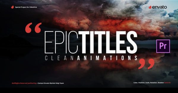 动态字幕特效16设计素材网精选PR模板 Epic Titles for Premiere