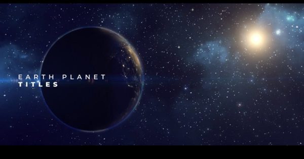 璀璨辽阔星空场景AE片头模板 Earth Planet Titles