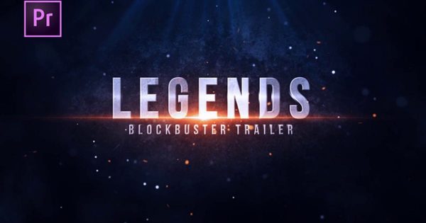金属镜面火花特效电影预告片字幕标题16素材精选PR模板 Legends Blockbuster Title