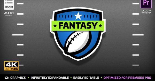梦幻美式足球橄榄球体育运动亿图网易图库精选PR模板 Fantasy Football Kit | Mogrt for Premiere Pro