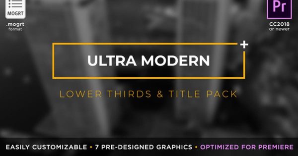 7种动画风格视频字幕条亿图网易图库精选PR模板 Ultra Modern Titles &amp; Lower Thirds | MOGRT for Premiere Pro