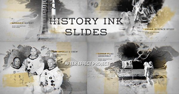 水墨风格片头16设计素材网精选AE模板 History Ink Slides