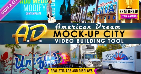城市户外商业广告语动态特效素材天下精选AE模板包 AD &#8211; City Titles Mockup Business Intro
