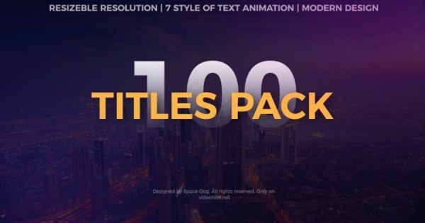 100个简约优雅视频标题动画AE视频模板 100 Titles Pack