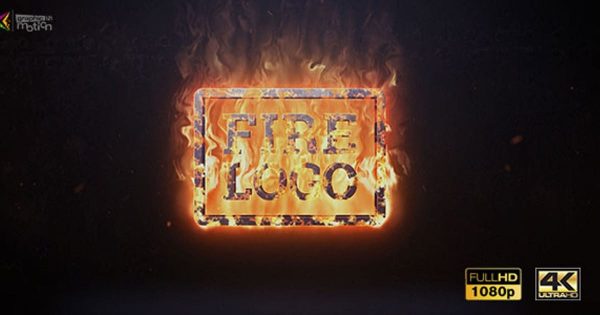 3D逼真火焰燃烧动画Logo演示素材天下精选AE模板 Fire Logo