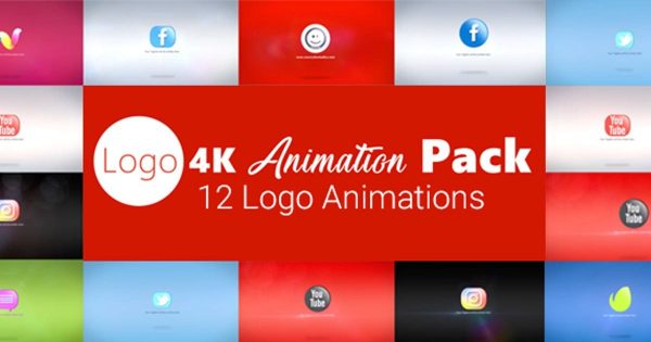12种动态特效Logo演示16设计素材网精选AE模板 Logo 4K Animation Pack