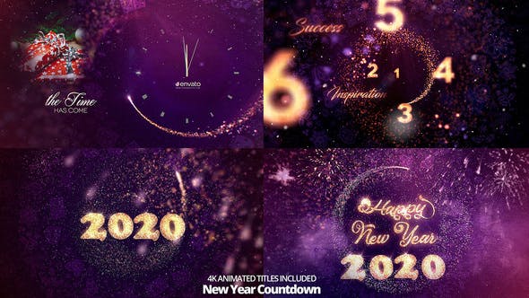 金光闪闪粒子动画特效2020年新年倒