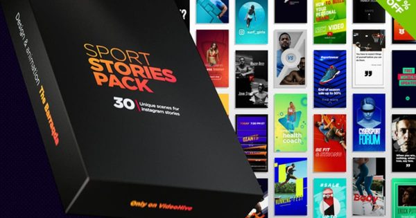 Instagram商店促销运动品牌故事AE视频模板 Sport Stories Pack