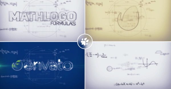 数学计算公式动画特效Logo演示16图库精选AE模板 Math Formulas Logo Reveal