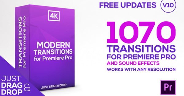 919个现代风格视频转场16设计素材网精选PR模板[附加156个声音特效] Modern Transitions | For Premiere PRO