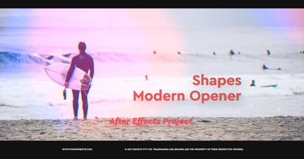 现代风格几何图形过渡效果素材中国精选AE模板 Shapes Modern Opener