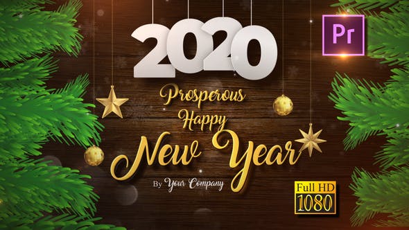 圣诞节&amp;新年祝福挂饰动画PR片头视频素材模板 Christmas and New Year Opener 2020