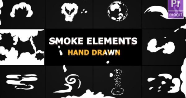 卡通烟雾元素与转场亿图网易图库精选PR模板 Cartoon SMOKE Elements And Transitions
