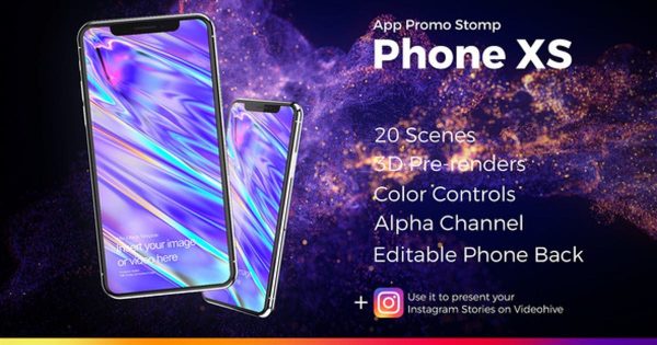 APP应用产品推广视频16素材精选AE模板 App Promo Stomp Phone XS