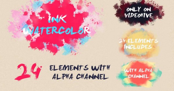 水墨水彩风格视频特效素材天下精选AE模板 Ink Watercolor