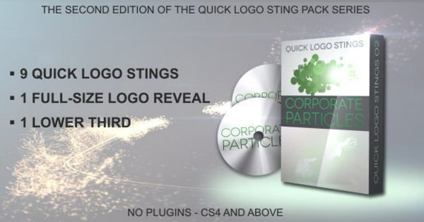企业品牌Logo演示特效素材天下精选AE模板 Quick Logo Sting Pack 02: Corporate Particles