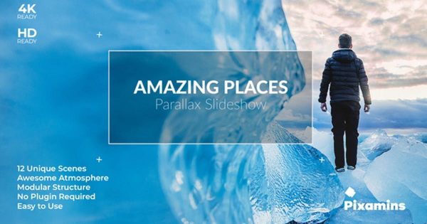 视差特效幻灯片开场视频普贤居精选AE模板 Amazing Places Parallax SlideShow