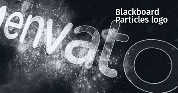 粉笔画黑板画粒子特效Logo标志演示16图库精选AE模板 Blackboard Particles Logo
