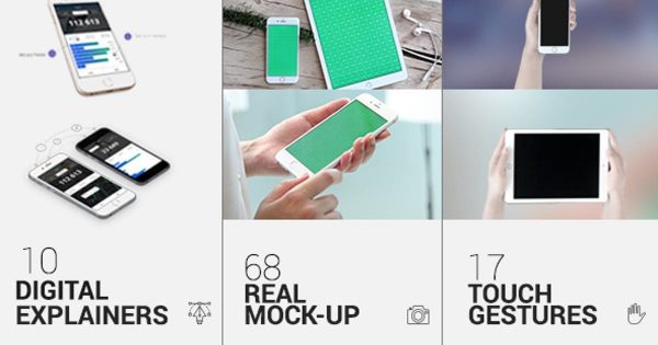 APP产品设计动态演示样机普贤居精选AE模板 iTouch 2 | App Promo Mock-Up Kit