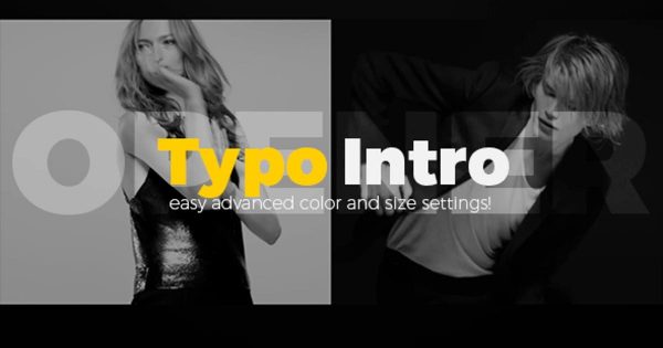 时尚潮牌品牌宣传视频AE片头 Typo Intro Opener