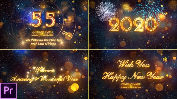梦幻粒子动画特效2020年新年倒计时视频亿图网易图库精选PR模板 New Year Countdown 2020 &#8211; Premiere Pro