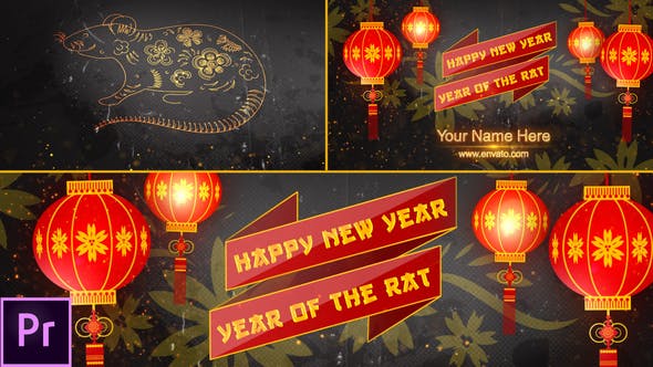 中国风2020年主题活动开场动画视频16图库精选PR模板 Chinese New Year Opener 2020 &#8211; Premiere Pro