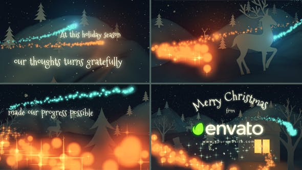 圣诞夜粒子动画特效AE片头视频素材