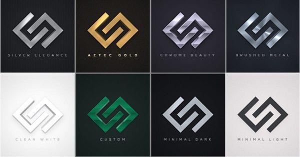 3D拉丝金属特效Logo演示ae模板V1 Elegant Logo Reveals Pack