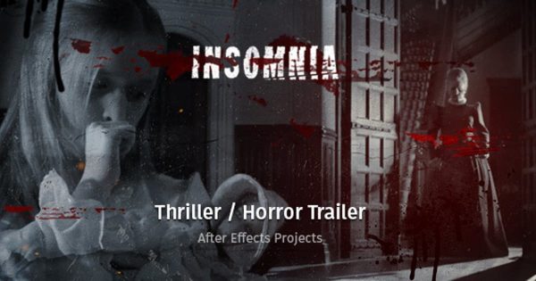 惊悚片/恐怖片风格预告片亿图网易图库精选AE模板 Insomnia &#8211; Thriller / Horror Trailer