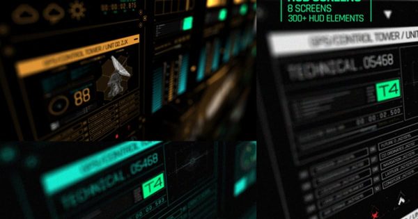 HUD军事情报数据科幻视频普贤居精选AE模板 HUD Screens